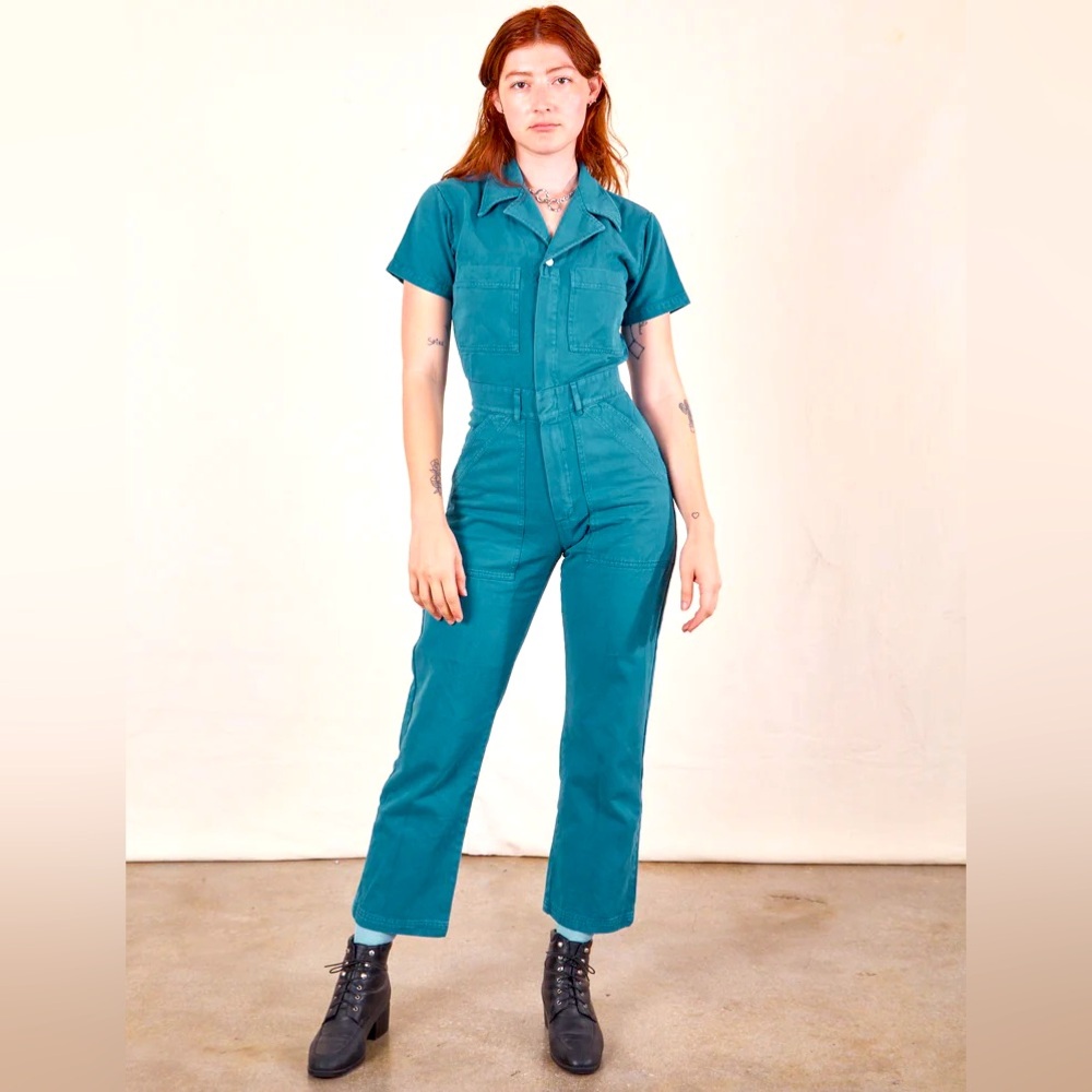 Big Bud Press Short Sleeve Jumpsuit Marine Blue XS